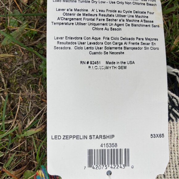 Led Zeppelin Starship Tapestry Throw Blanket The Rug Barn 53 x 65 - Picture 3 of 4